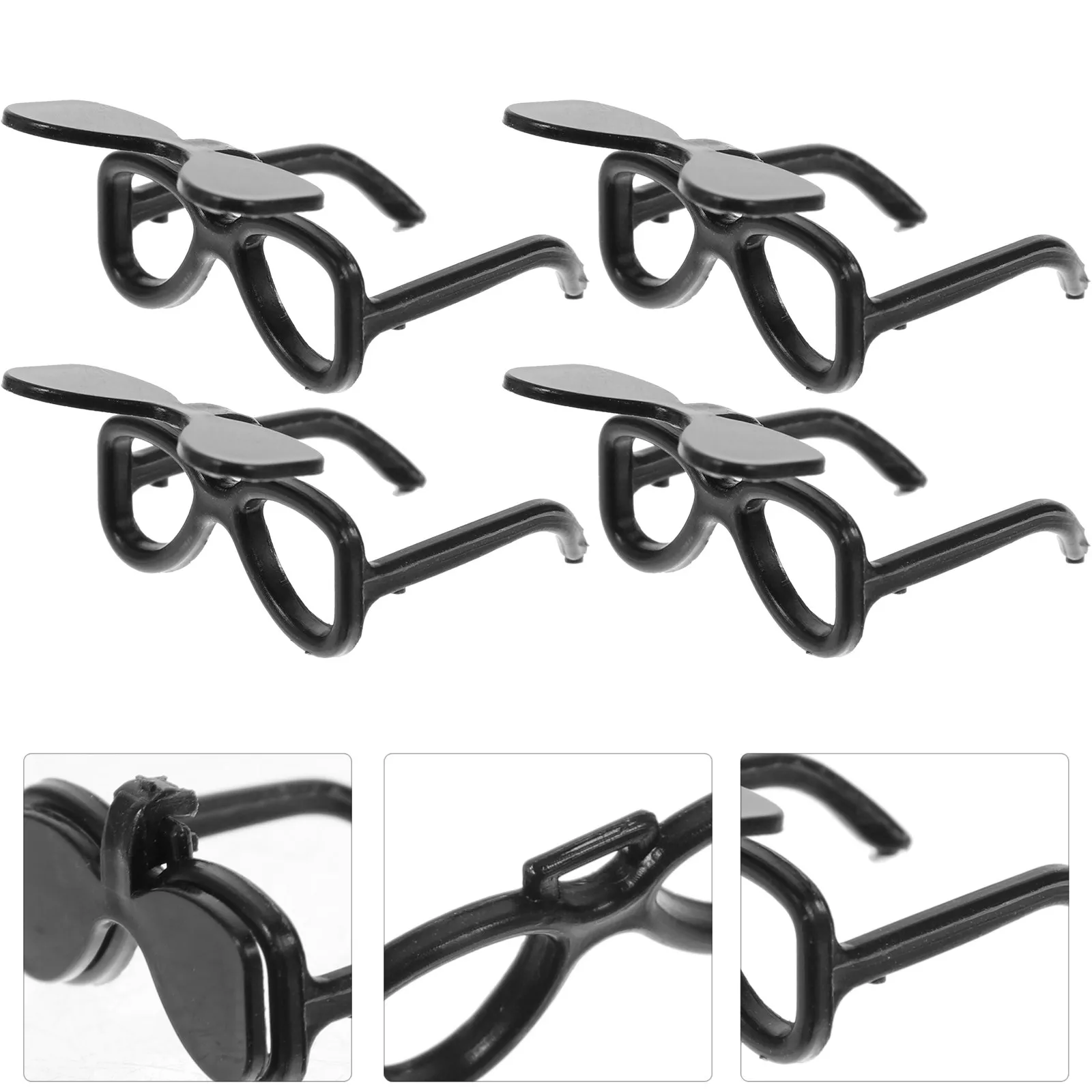 

100Pcs Mini Sunglasses for Plastic Fashion Accessory Dress- Prop Craft Decor 18 Inch Dollhouse Miniature