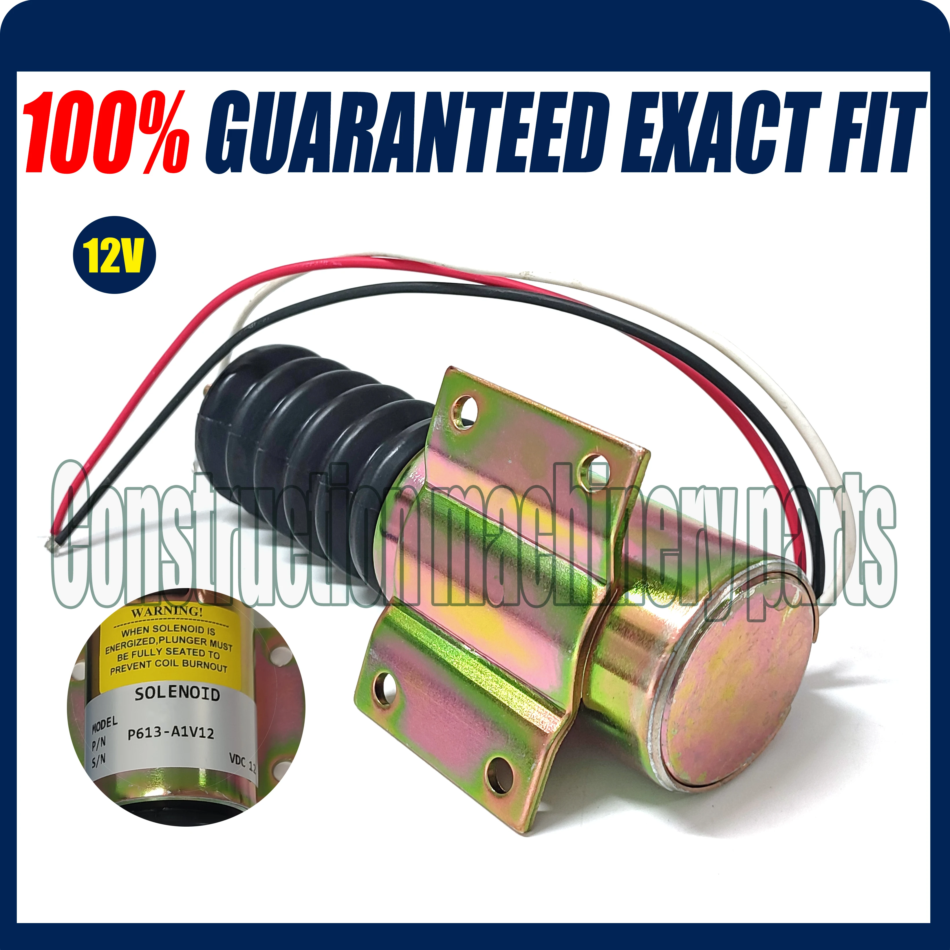 

12V Pull Solenoid P613-A1V12 for Engine Throttle Continuous Duty Engine Deutz