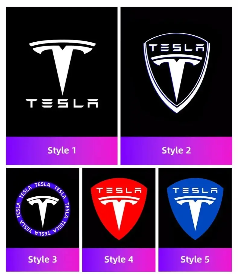 2 قطعة باب السيارة مصابيح جهاز عرض ترحيب أضواء اكسسوارات ل تسلا نموذج 3 S X Y Cybertruck رودستر SpaceX #4