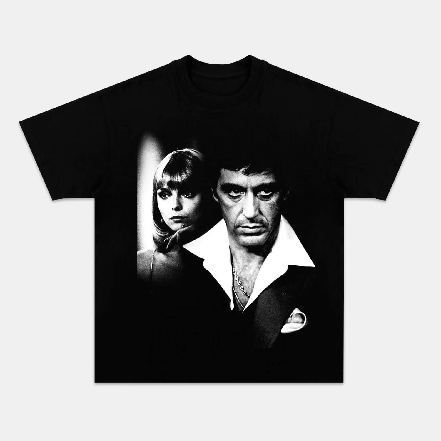 Camiseta con gráfico de película vintage de Scarface Tony Montana y Elvira, ropa informal de algodón para hombres y mujeres, Top para fanáticos