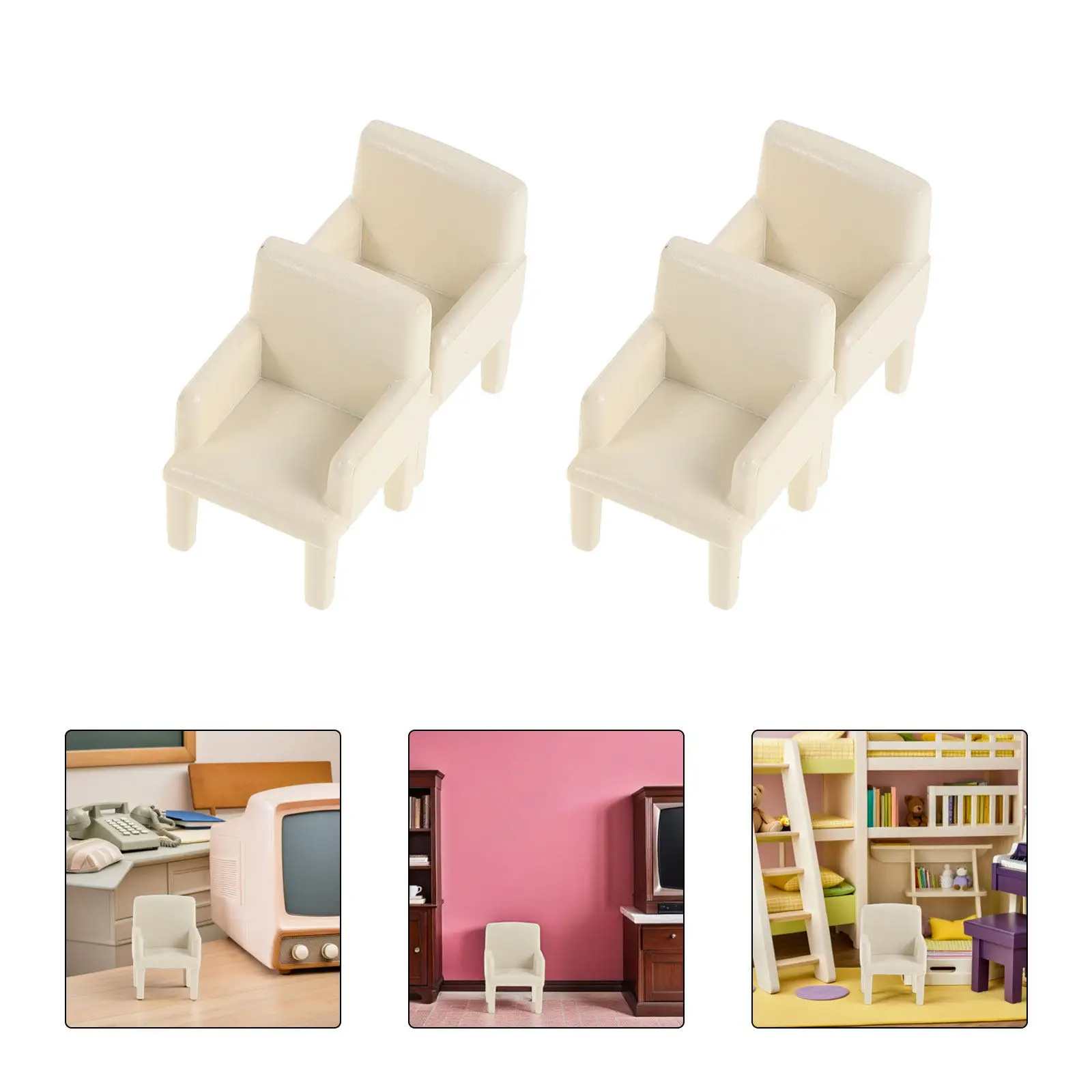 

20Pcs Miniature Sofa Chair Set 1:50 Scale Small Living Room Furniture Armchair for Mini House Decoration and DIY Craft Display