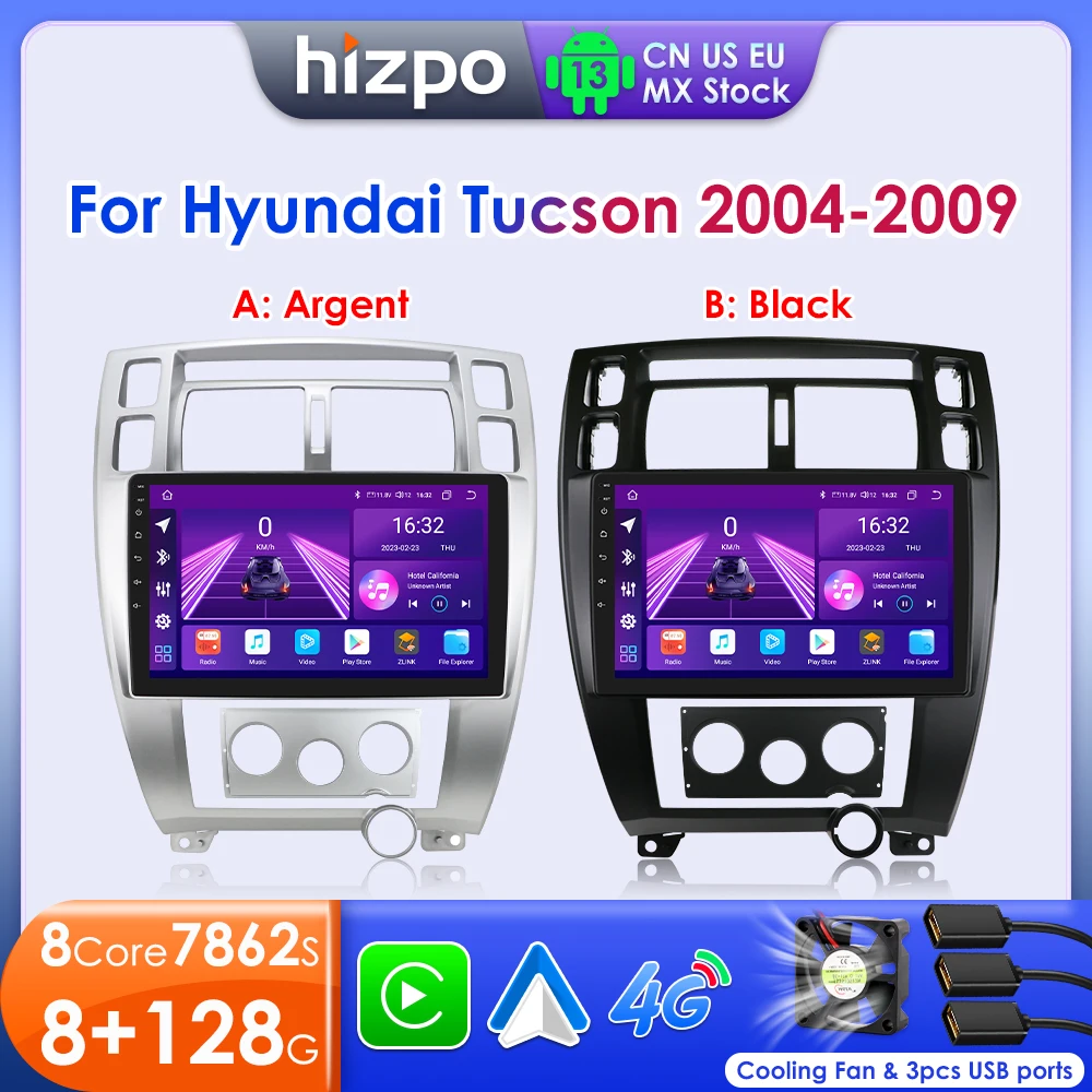 

Hizpo Carplay Android Автомобильный радиоприемник для Hyundai Tucson 2004-2009 4G WIFI GPS Audio 8-ядерный AI голосовой контроль Радио Autoradio 7862