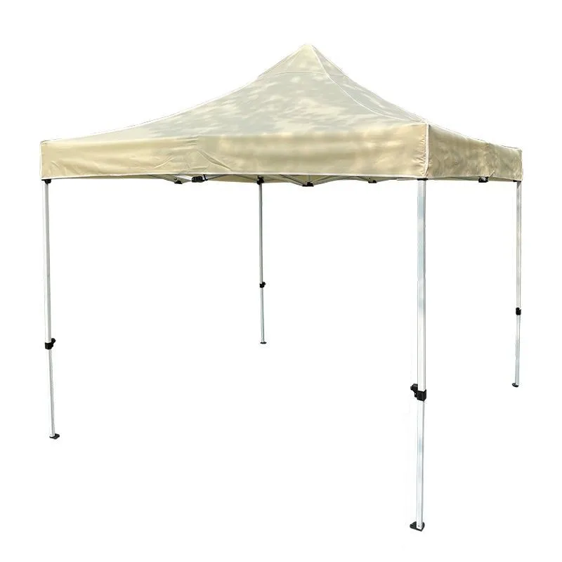 Outdoor folding sunshade four corners advertising tent 3x3 meters khaki beige brown stall publicity activities umbrella shed