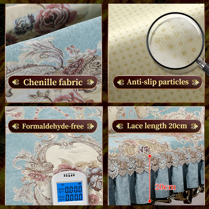 European Sofa Cover Luxury Chenille Four Seasons Universal Sofa Cushion Living Room Anti-slip Slipcover Armrest Towel Home Decor