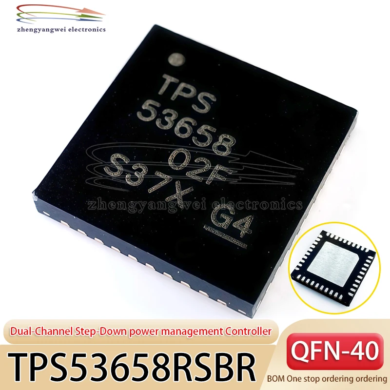 

5PCS TPS53658RSBR QFN-40 code TPS 53658 TPS53658 dual channel buck power management controller DC-DC power chip