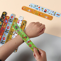 12Pcs Construction Engineering Vehicle Slap Bracelets Toys for Kids Excavator Theme Birthday Party Favors Baby Shower Gifts