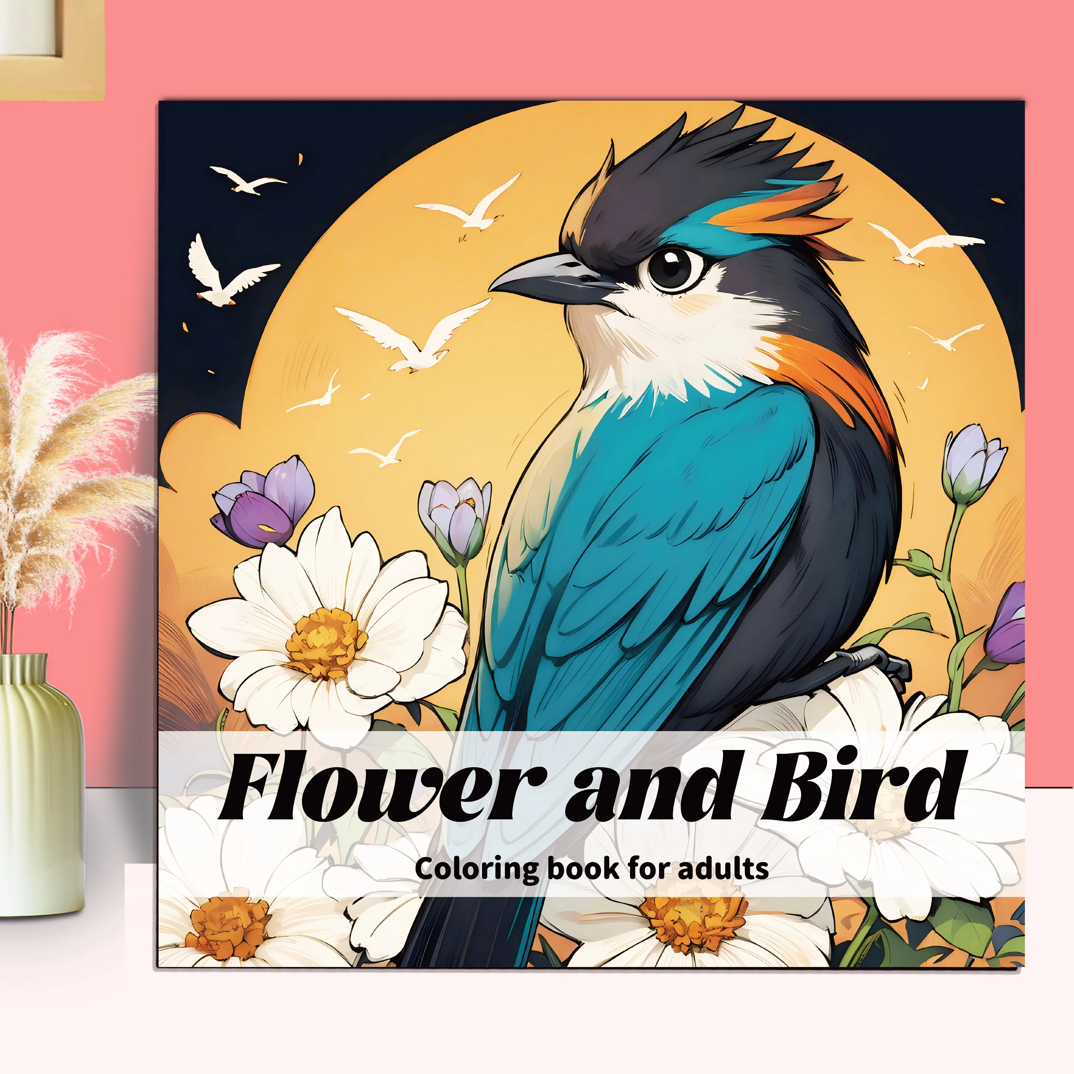 

Flowers and Birds Colouring Book Adult Picture Book Original Design