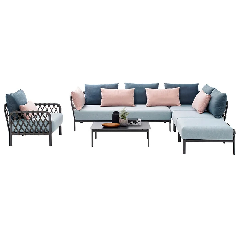 

Outer Garden Villa Rattan Sofa Single Chair Coffee Table Waterproof and Sunscreen