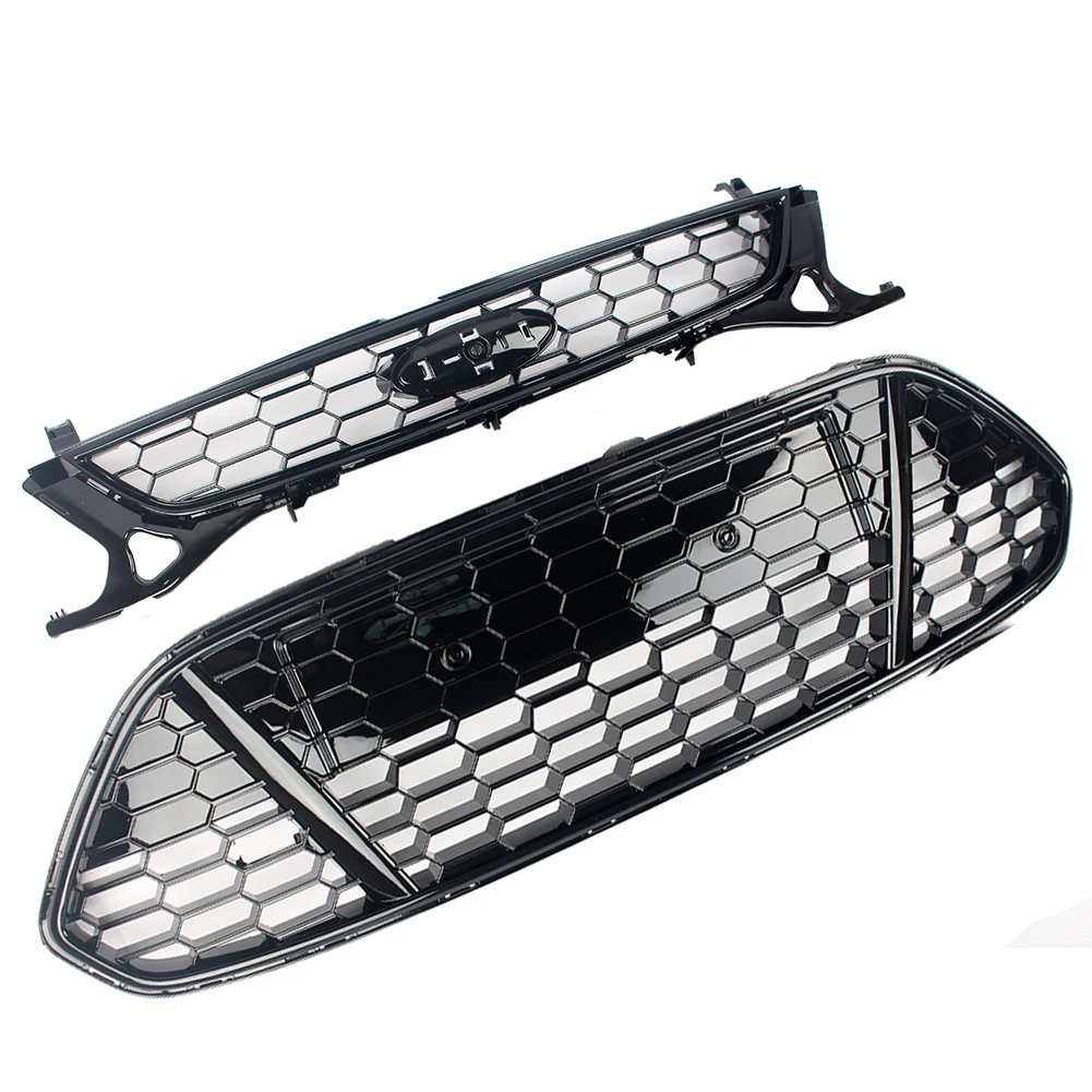 Front Upper Lower Grill Mesh Honeycomb Grid Grille Fit For Ford Mondeo 2011 2012 2013 MK4