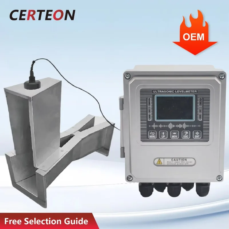 Smart Non Contact Level Transmitter For Irrigation And Sewage Stainless Steel Channel Ultrasonic Flowmeter