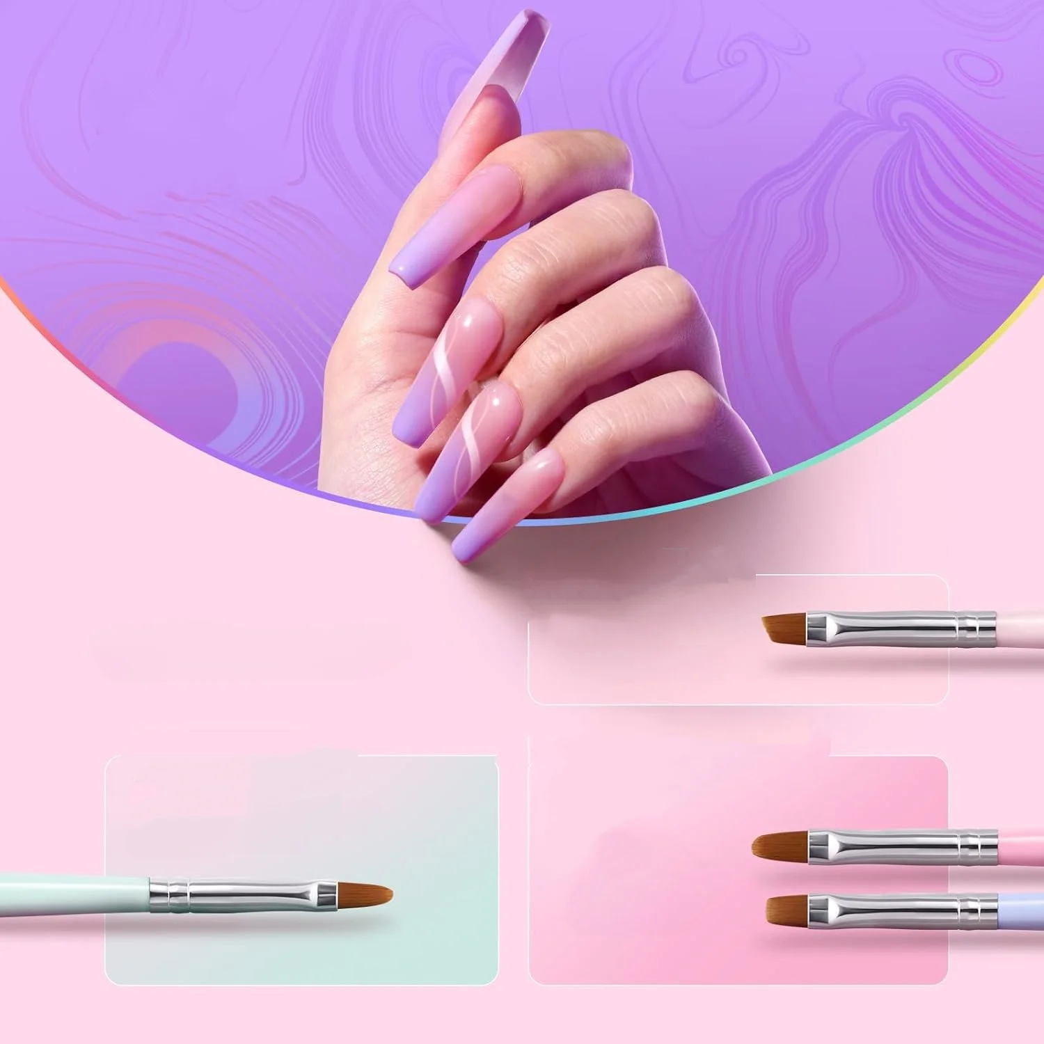 6 pçs pincéis de forro da arte do prego listra francesa dicas 3d linha listras diy desenho caneta uv gel escovas pintura manicure conjuntos de ferramentas do prego