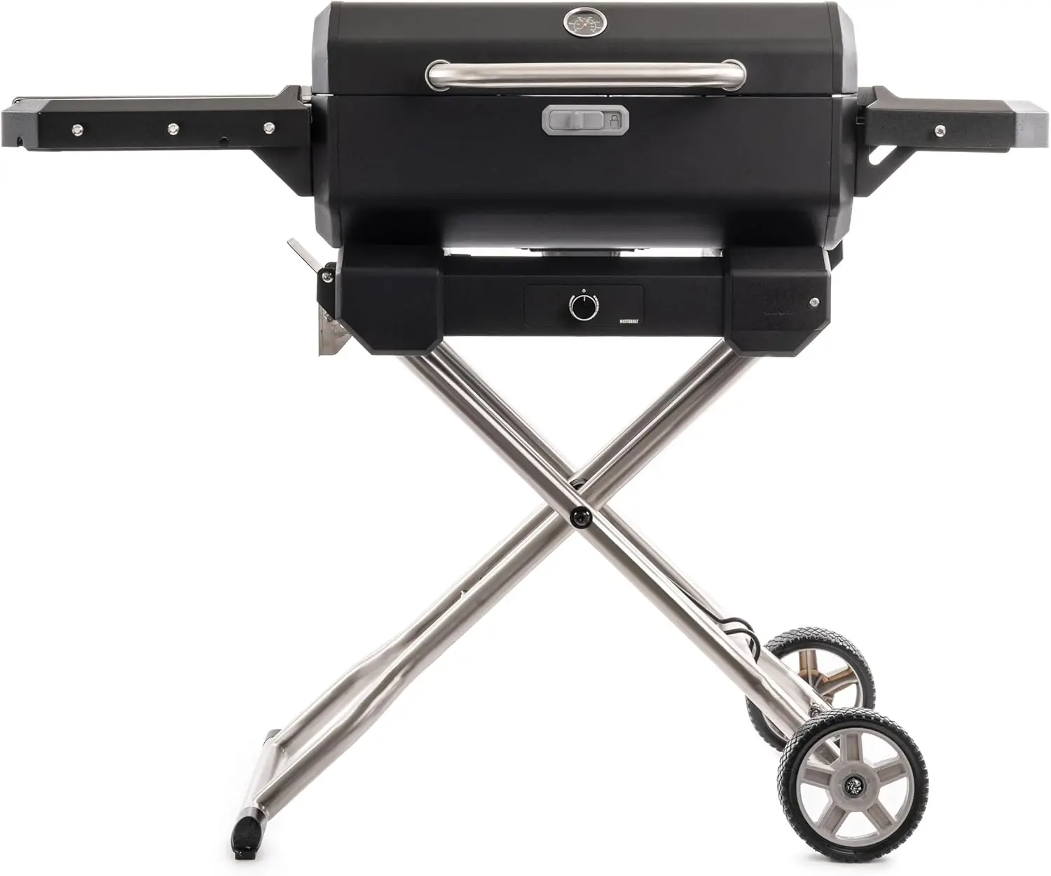 Electric Portable Charcoal Grill and Smoker with SteadyTemp Analog Temperature Control, Collapsible Cart