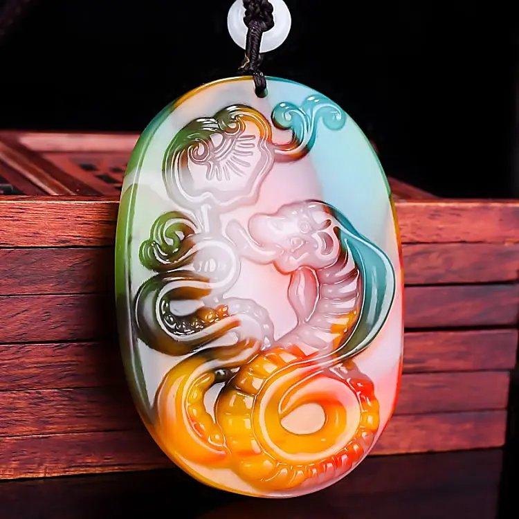 

Hetian Jade Colored Jade Zodiac Snake Pendant for Men and Women Jade Snake Safety Brand Necklace Pendant