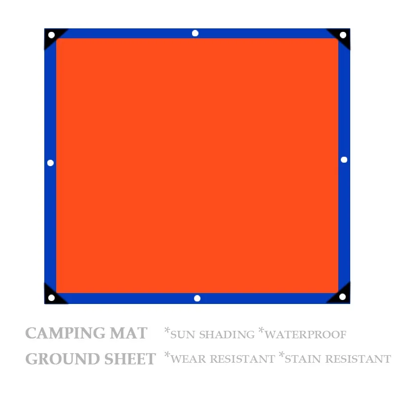 140GSM Waterproof Tent Mat Camping Ground Sheet Garden Sunblock Shade Cloth PE Coating Tarpaulin Rainproof Sun Shading Sail