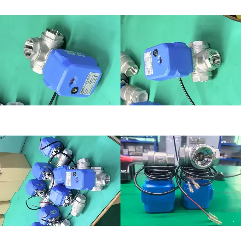 3 Way 304 Stainless Steel Motorized Ball Valve DN15-DN25 Thread Connection Electric Actuator for Water Oil IP65 Valve