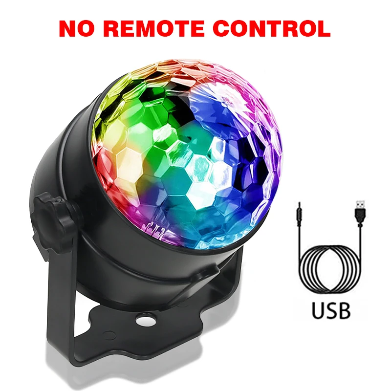USB Mini Disco Licht, Feestverlichting Bal Geluid Geactiveerd, DJ Disco Ball Podiumverlichting-Multi Kleuren LED Auto Sfeerlicht, Karaoke