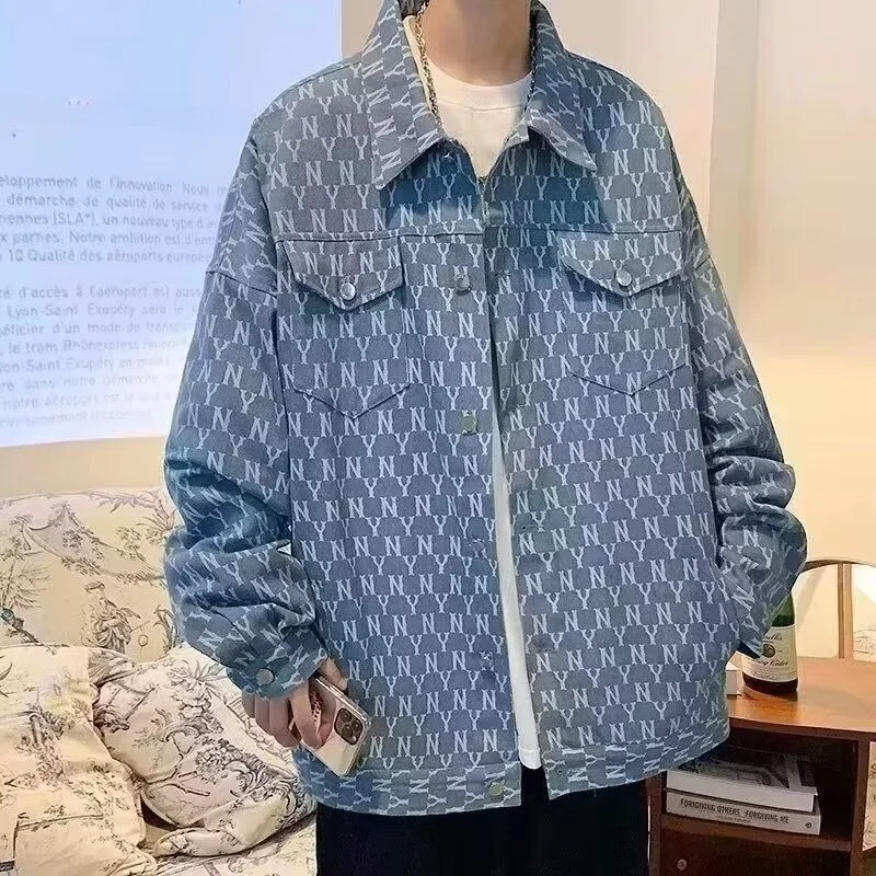 

New Men's Loose Casual irt Spring Faion Versatile Outerwear Stand Fit Long Sve Pure Color Collared High Elastici