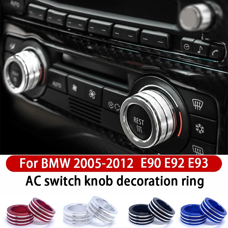 2pcs Ac Switch Knob Decoration Ring For Bmw 3-series 2005-2013 E90 E92 E93 320i 325i Interior Accessories Trim Aluminum 4-colors