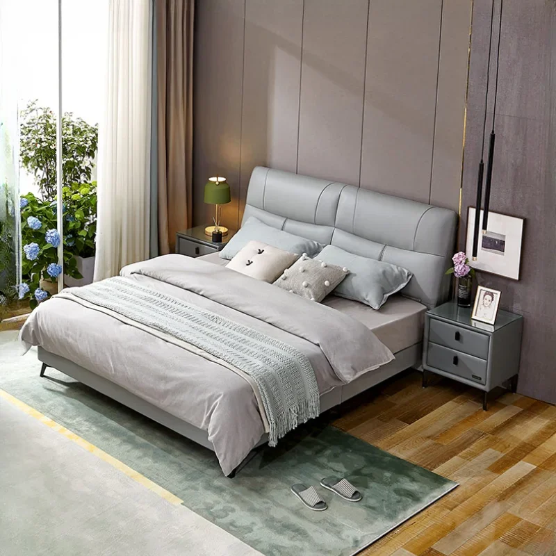 

Headboard Frame Double Bed Simple Luxury King Size Living Room Double Bed Hotel Modern Cama Matrimonial Bedroom Furniture