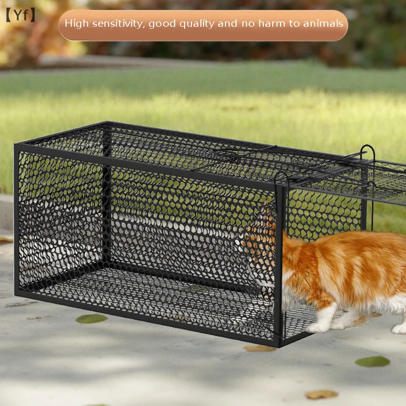 Live Animal Cage Trap Folding Humane Cat Trap Iron With Handle For Stray Dogs Rabbits Foxes Squirrels Groundhogs