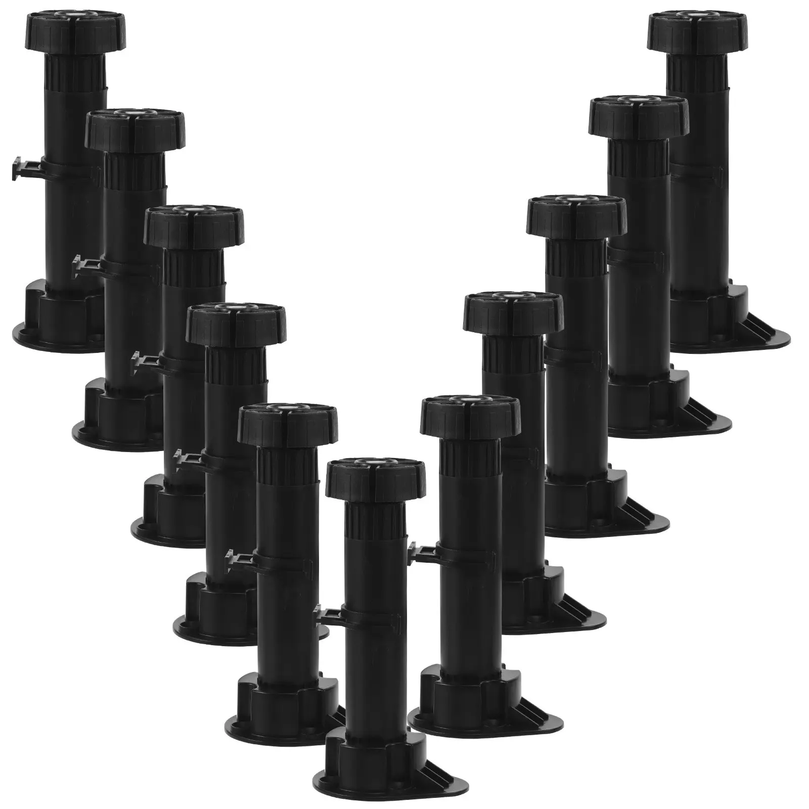 12Pcs Adjustable Cabinet Leveler Legs 70mmx10mm Heavy Duty Furniture Support Feet Stable Cabinet Legs for Kitchen and Bathroom
