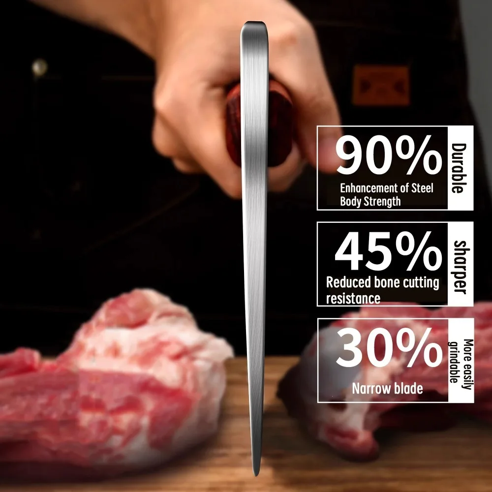 PLYS Bone Cutting Knife High Hardness Heavy-duty Bone Cutting Specialized Knife High Manganese Steel Hand Forged Chopping Knife