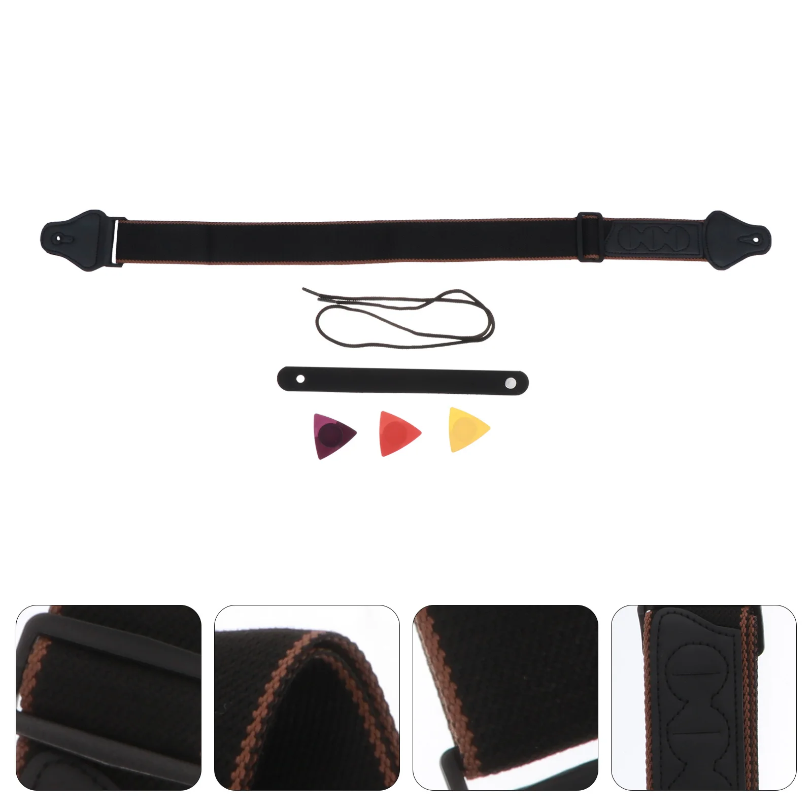 

1 Set Guitar Strap Durable Cotton Insertable For Electric Folk Bass Guitar Performance Outdoor Party Competition