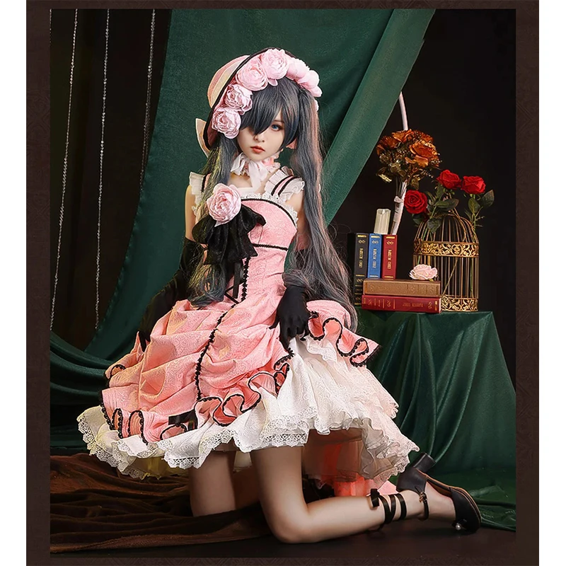 ciel pink dress Ciel Phantomhive Pink Dress Cosplay Costume