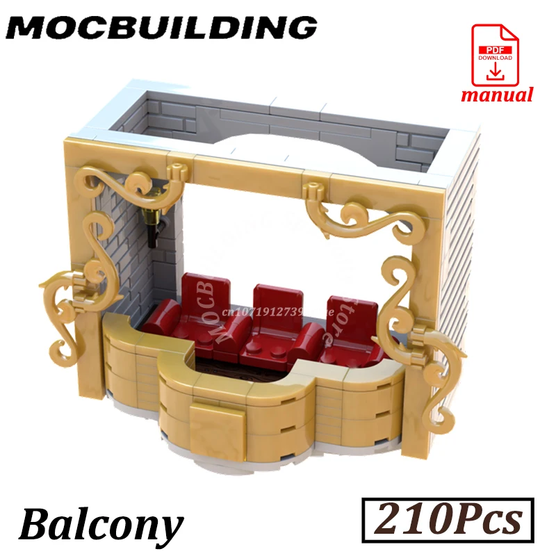 Balcony for Muppet Blocks Model Theater Add-on Floor Display Stand Bricks Moc Building Block DIY Construction Toy