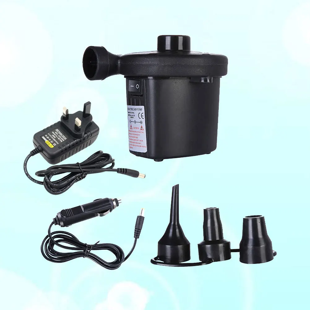 Mini Electric Air Pump Fast Inflation Deflation Portable Lightweight 3 Nozzle Attachments Suitable All Standard Fittings