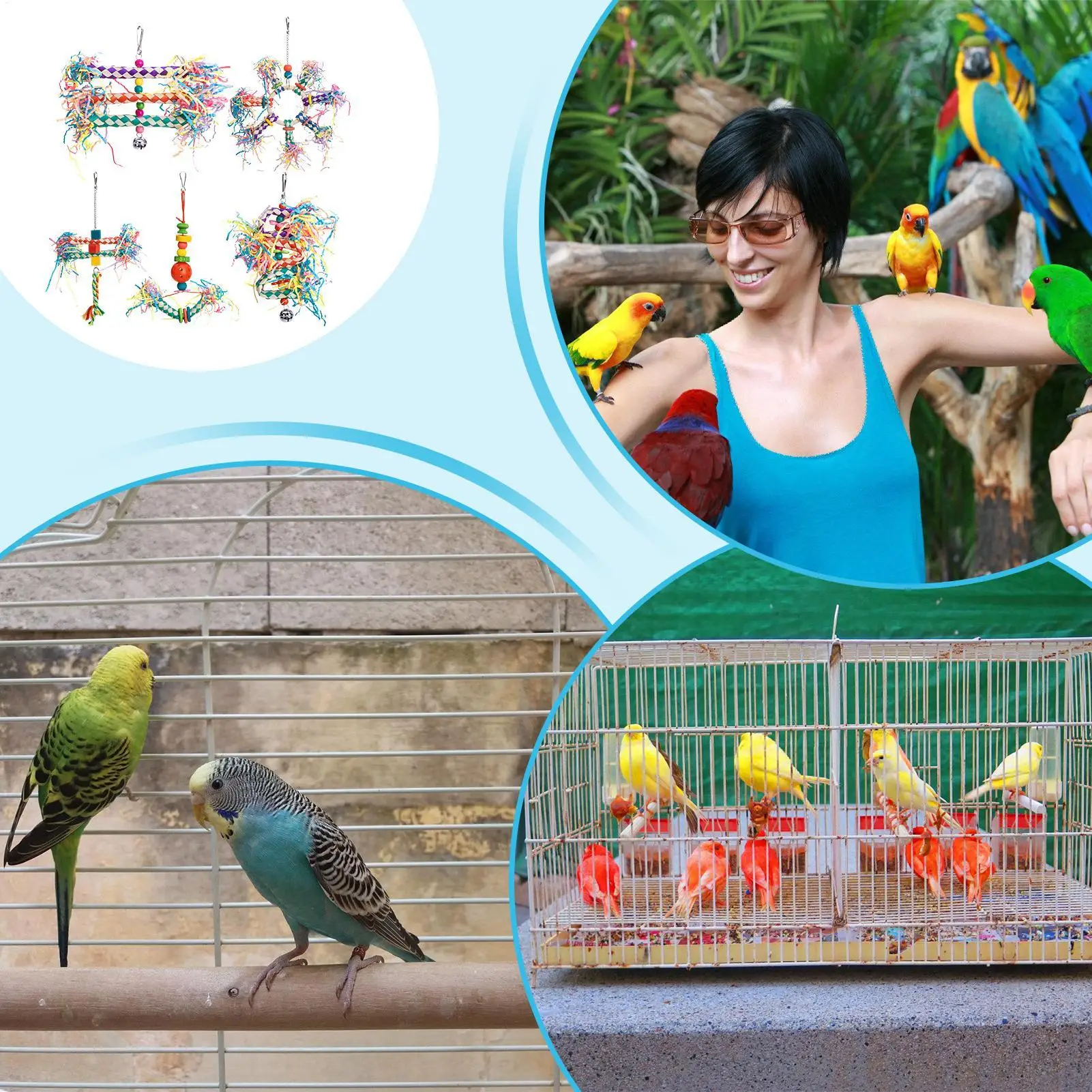 

Игрушки для измельчения птиц, 5 шт., жевательная игрушка для попугаев, принадлежности для измельчения попугаев, тренировочный инструмент для неразлучных птиц для попугаев, Conure Cockatiel