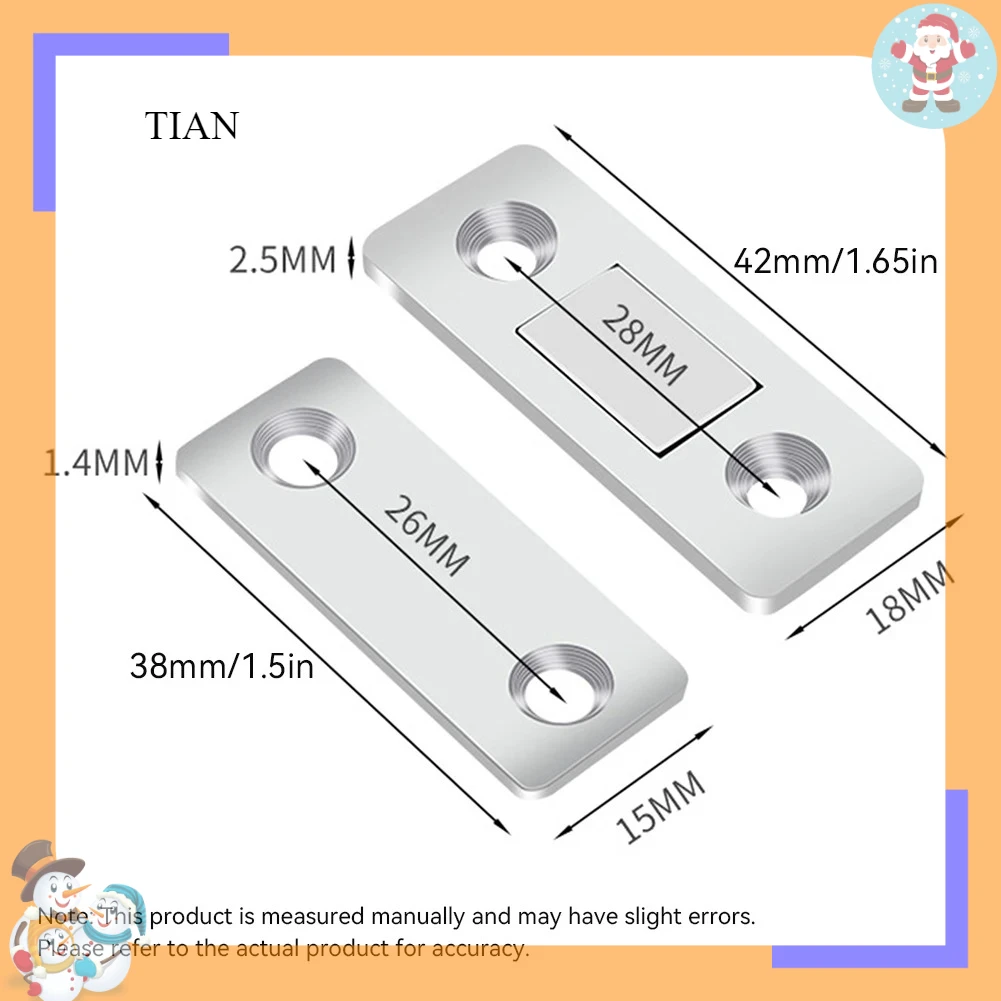 Cabinet Door Magnetic Catch,Self-Adhesive Or Screw-On For Sliding & Bifold Doors Ultra-Thin Magnetic Cabinet Catch For Drawers