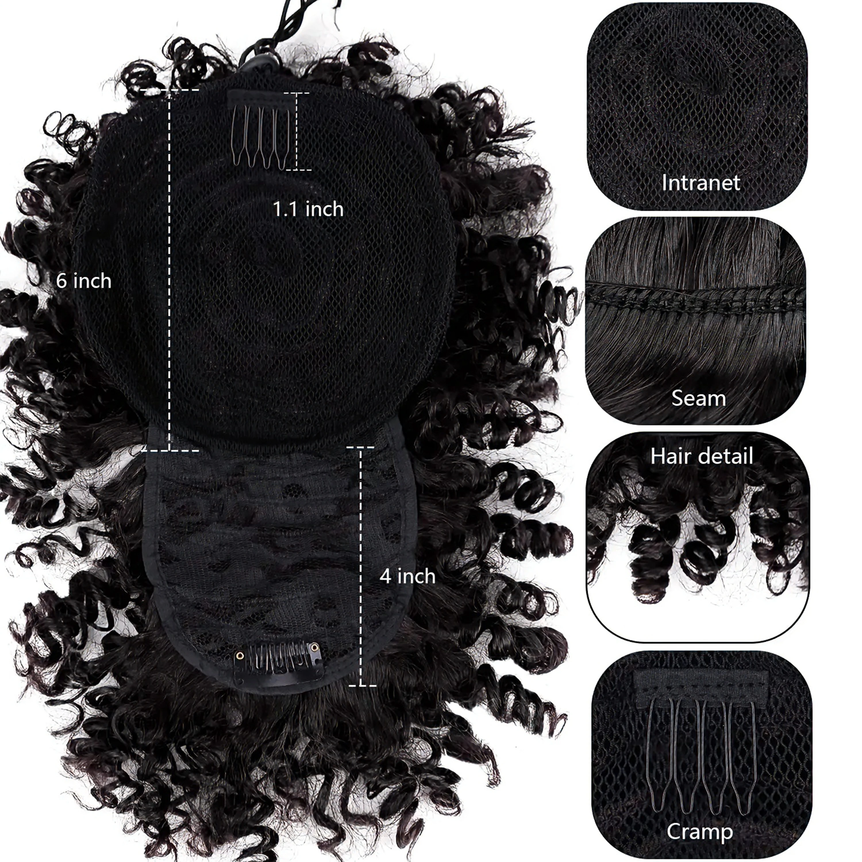 Flauschiger, kraushaariger Afr – Drawstring Afro Curly Puff Ponytail Bewertung und Preis