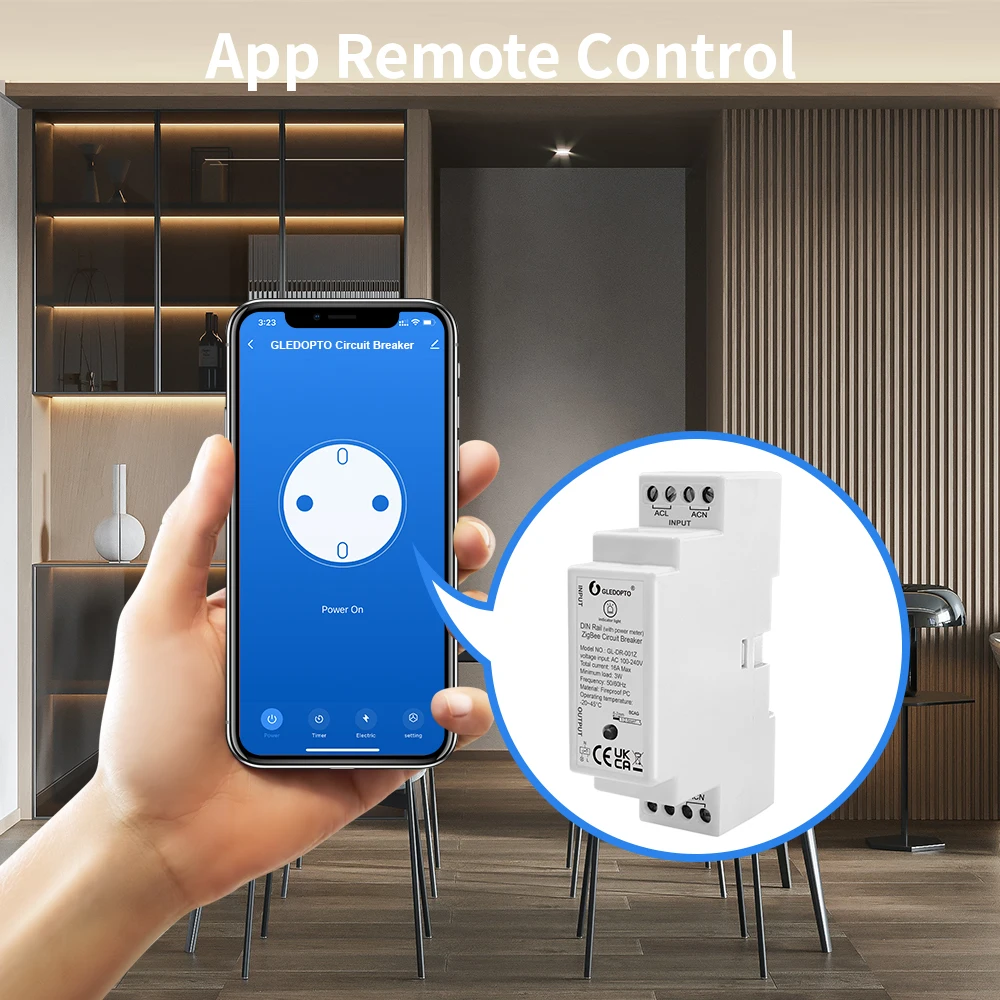 Imagem -05 - Gledopto Din Rail Disjuntor Medidor de Energia Monitor de Energia Tuya Smart Life App Controle Power Display Configuração do Temporizador Zigbee 3.0