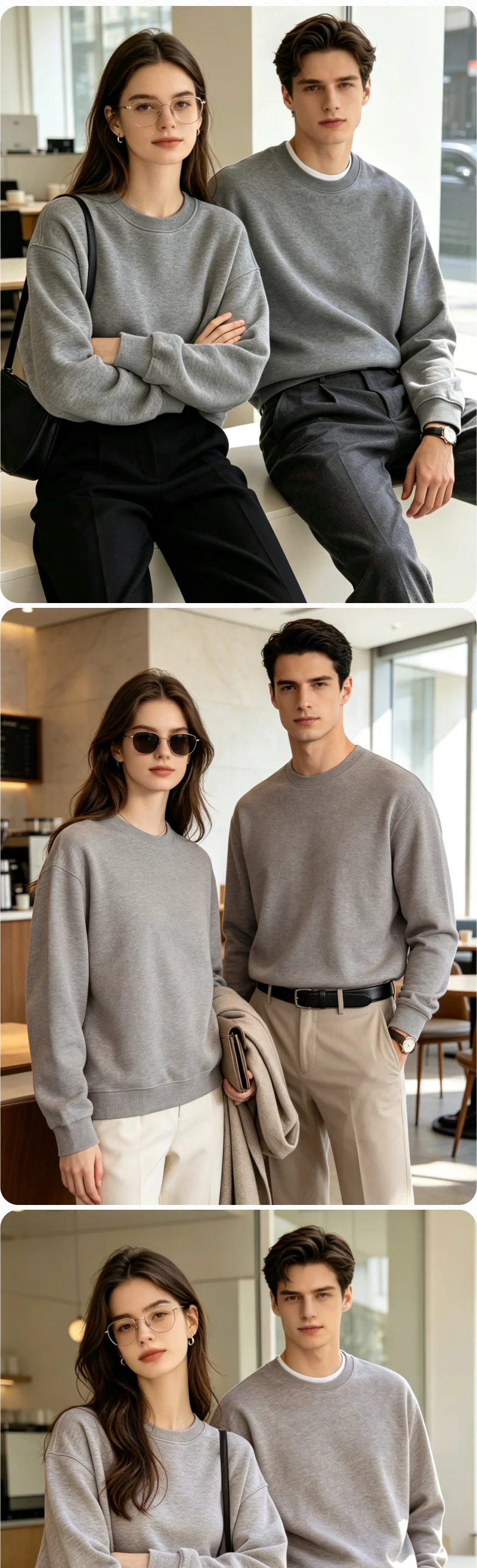 Individuelles Logo Old Money Rundhals-Sweatshirt Unisex Baumwollmischung Pullover Personalisierter Druck Stickerei Business Casual Arbeitskleidung – Detail 5