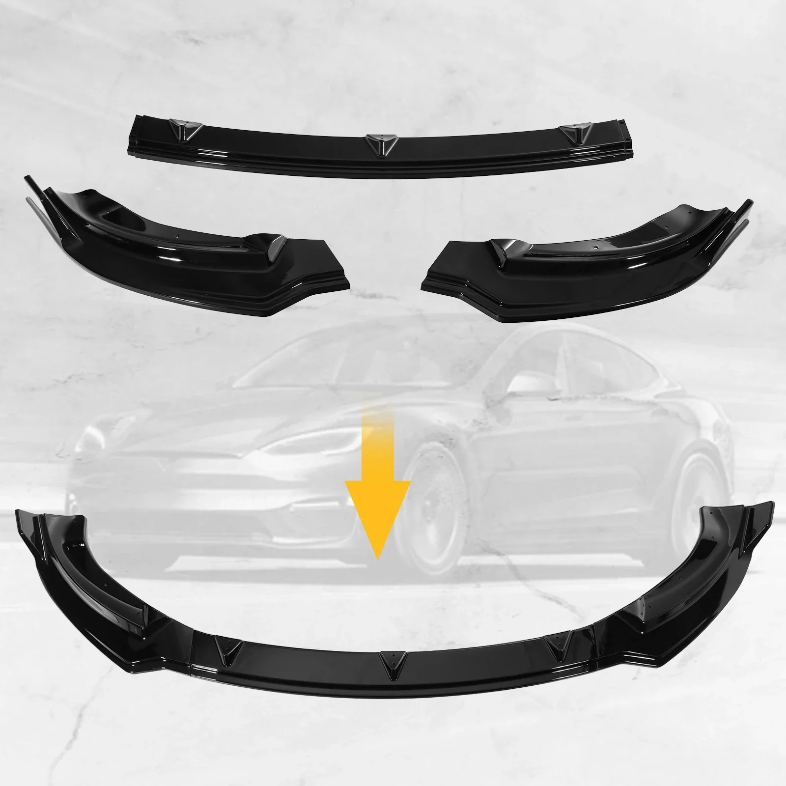 Car Front Bumper Lip Spoiler For Tesla Model Y 2020-2021 Auto Lower Bumper Splitter Chin Protector Diffuser Guard Tuning Parts
