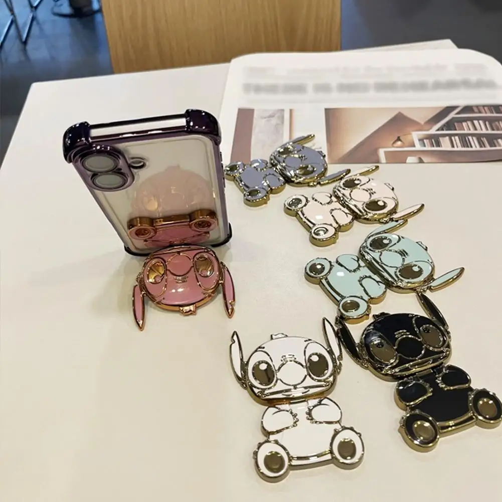 3D Cartoon Doll Back Sticker Phone Holder With Makeup Mirror Desktop Practical Horizontal And Vertical Portable Stand Accepssory