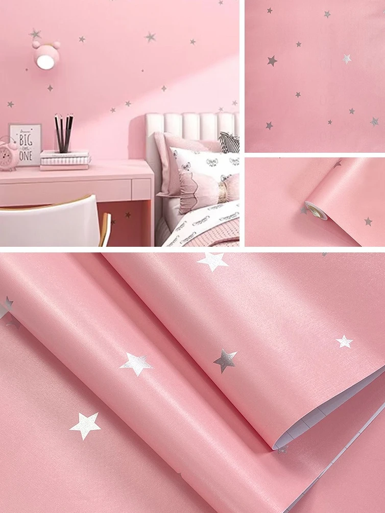 

Pink and Blue Self-adhesive Wall Stickers for Children's Rooms Dormitories Restaurants Wallpapers Furniture Renovation Stickers