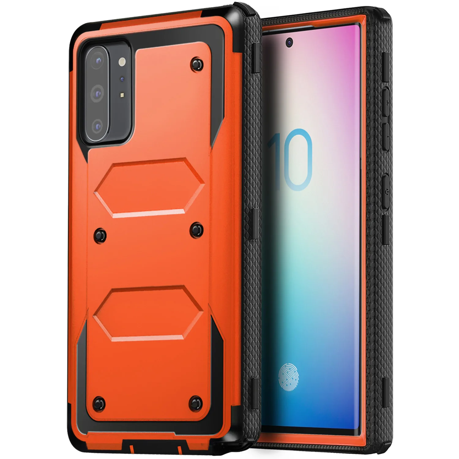 For Samsung Galaxy Note 10/Note10+/Note 10 Plus 5G Phone Case Shockproof Protective Heavy Duty Rugged Hybrid Cover Orange