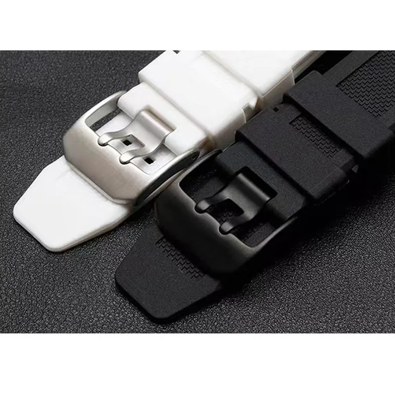 23mm Waterproof Silicone Universal Watch strap Men Military Sport Diving watchband Double needle buckle bracelet for Luminox