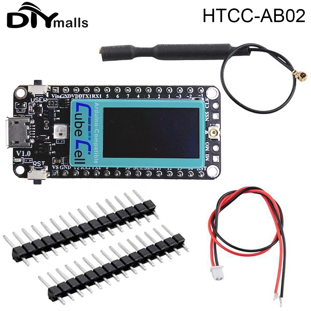 Heltec CubeCell Dev-Board Plus HTCC-AB02 Development Board 0.96 inch OLED Display ASR6502 SX1262 433/470/868/915 for Arduino