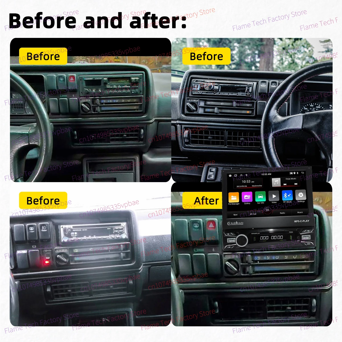 Car Stereo Android for VW Volkswagen Golf Jetta 2 II MK2 1983-1992 1 Din 7