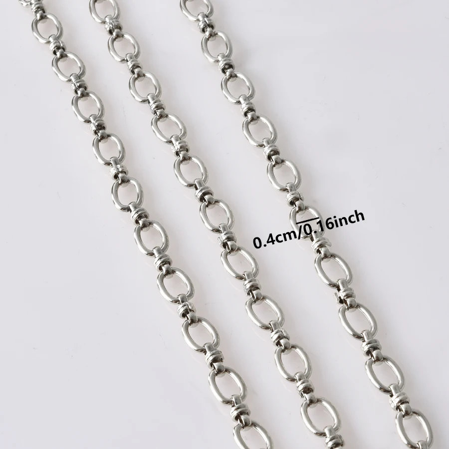 1 Stück Edelstahl Gliederkette mit Großen Ovalen Gliedern für Damen und Herren, Choker Punk Hip-Hop 45/50/60/70/80/90cm, Massiver Halsschmuck Geschenk – Detail 2
