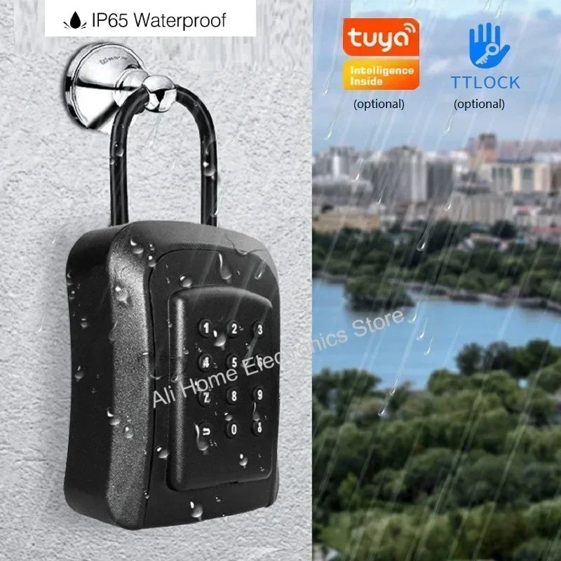 Tuya/TTlock Smart Password Lock Box Homestay Large Capacity Key Box Password APP Unlocking IP65 Waterproof Electronic Lock Box