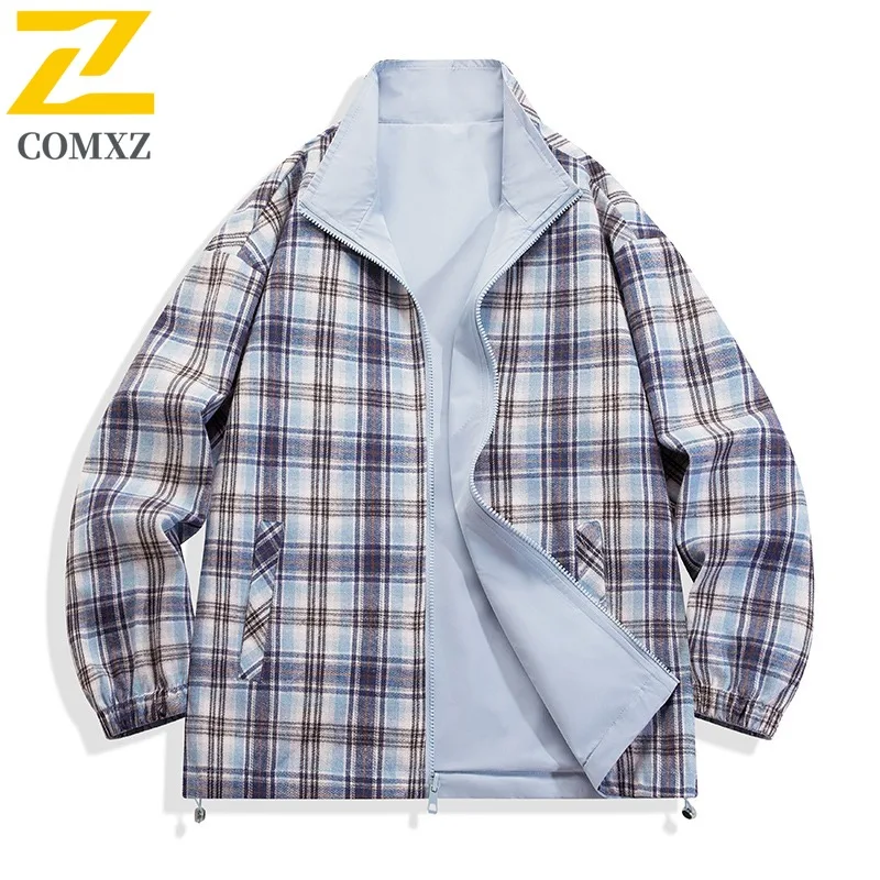 Mens Vintage MA-1 Bomber Jacket Spring Autumn Stand Collar Waterproof Windproof Loose Fit Baseball Coat Military Style Outerwear