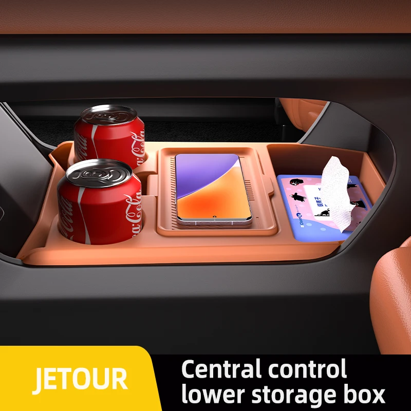 

For Jetour Dashing 2024 2025 Storage Box Center Armrest Hidden Box Cup Holder Organizer Interior Accessories