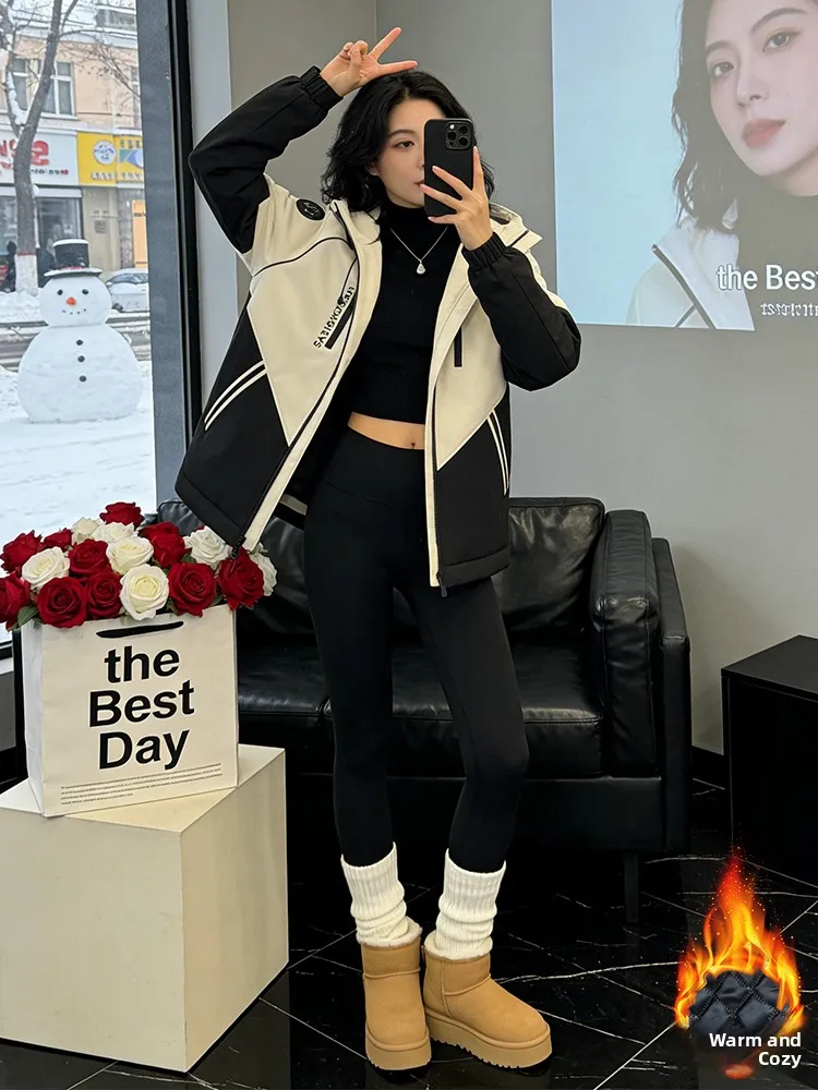 Ele Thiened Cotton Jaet Cappotto invernale da donna coreano Sle Giacca a vento da pendolarismo calda Stand Fit Fce Foderato Cerniera Cl...