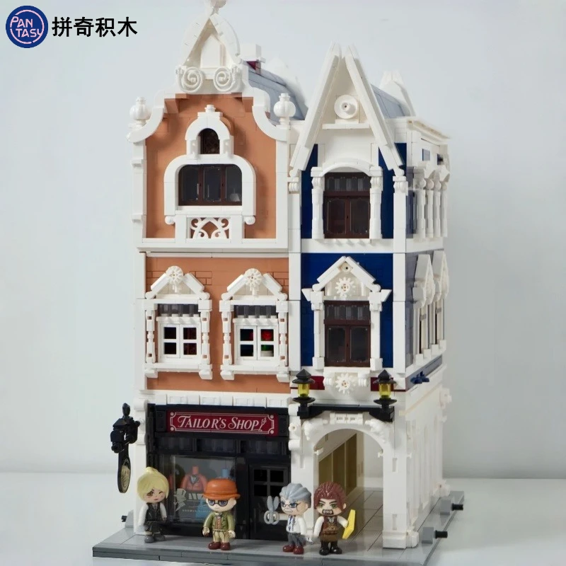 Pantasy European-style Street Scene Tailor Shop Assembled Building Blocks Building Blocks Toy Model Desktop Decoration Ornament