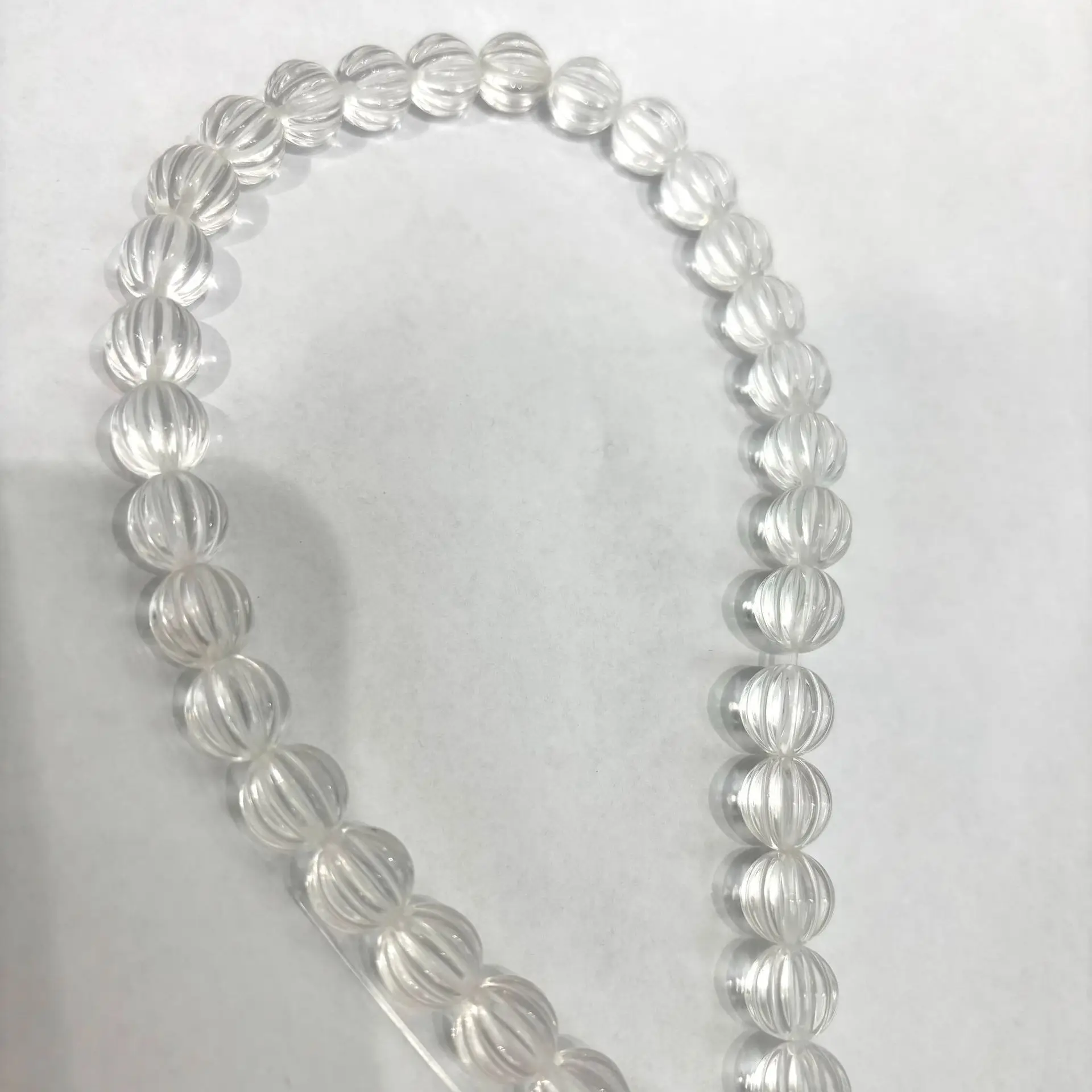 38cm Nature Clear Quartz Carved Pumpkin Beads 10-20 Mm for DIY Jewelry Necklace - Assorted Colors Gemstone Pumpkin Shaped Beads