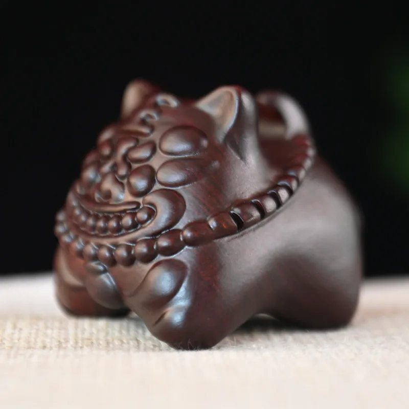 Factory Wholesale African Blackwood Wooden Pearl Tiger Wood Carving Crafts Ornaments Chinese Household Gift Giving Presents